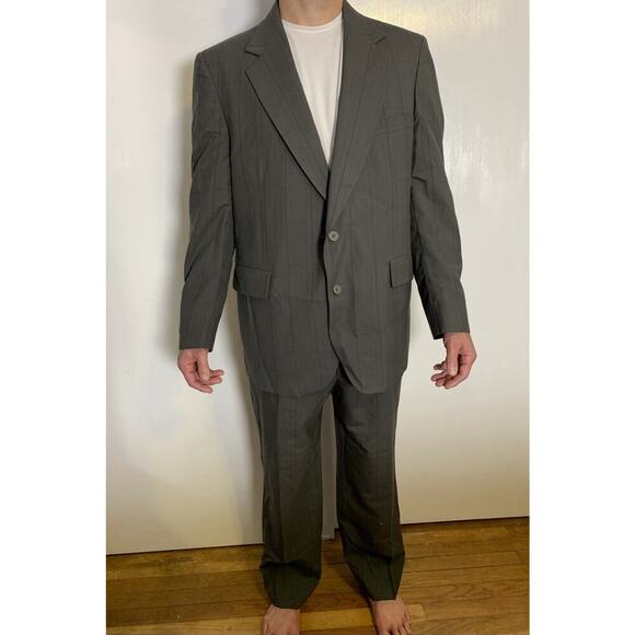 Embassy Square Wool imported fabric grey suit Blaze w23L 32 pants W40 L40 - Picture 1 of 16